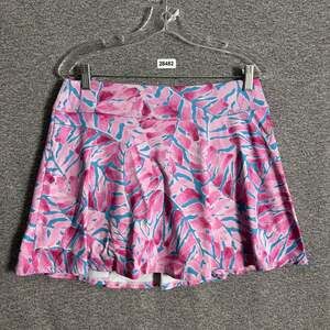 Dona Jo Women's Size 3 XL Pink Leaf Print Pull On Stretch Activewear Skort